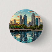 Singapore Modern stadsbeeld Ronde Button 3,2 Cm (Voorkant)