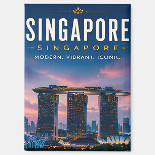 🌆 Singapore Moderne Stadslijn Luxe Huisdecoratie Magneet