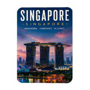 🌆 Singapore Moderne Stadslijn Luxe Huisdecoratie Magneet