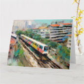 Singapore MRT groot gevouwen Wenskaart Kaart (Gele Bloem)