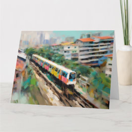 Singapore MRT groot gevouwen Wenskaart Kaart