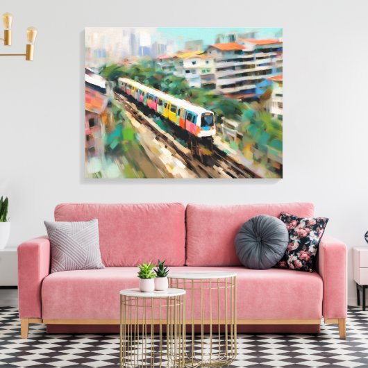 Singapore MRT - verpakte canvas print (Insitu (Woonkamer))