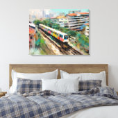 Singapore MRT - verpakte canvas print (Insitu (Slaapkamer))