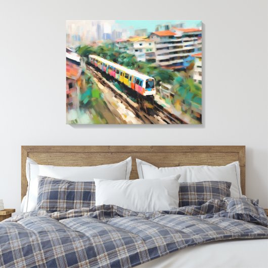 Singapore MRT - verpakte canvas print (Insitu (Slaapkamer))