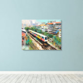Singapore MRT - verpakte canvas print (Insitu (Houten vloer))