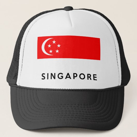 singapore - naam vlaggenland trucker pet (Voorkant)