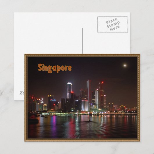 Singapore nacht briefkaart (Voorkant / Achterkant)