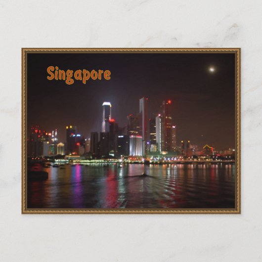 Singapore nacht briefkaart (Voorkant)