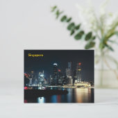 Singapore nachtverlichting briefkaart (Staand voorkant)