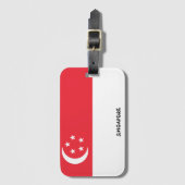 Singapore National Flag Patriotic Bagagelabel (Voorkant (verticaal))