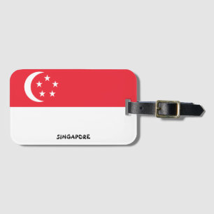 Singapore National Flag Patriotic Bagagelabel
