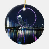 Singapore night skyline keramisch ornament (Voorkant)