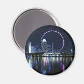 Singapore night skyline magneet (Voorkant / Achterkant)