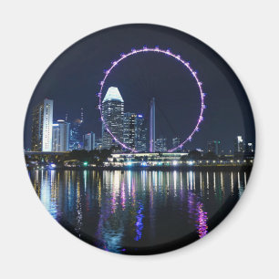 Singapore night skyline magneet