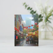 Singapore - oud en nieuw briefkaart (Staand voorkant)