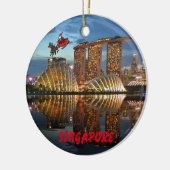 Singapore Panorama kerstversiering Keramisch Ornament (Links)