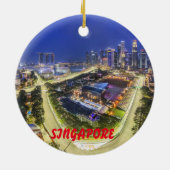 Singapore Panorama kerstversiering Keramisch Ornament (Achterkant)