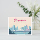 Singapore Pastel Travel Design Briefkaart (Staand voorkant)