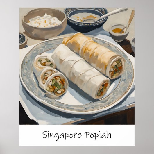 Singapore Popiah schilderij - Archival Print (Voorkant)