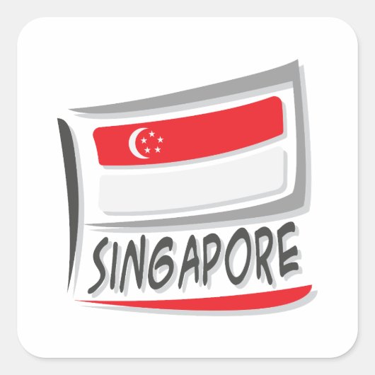 Singapore Pride X-vlag Vierkante Sticker (Voorkant)