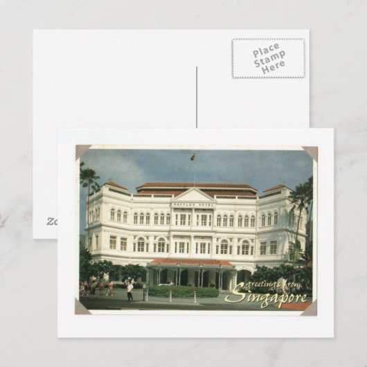 SINGAPORE RAFFLES HOTEL BRIEFKAART (Voorkant / Achterkant)