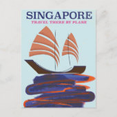 Singapore "Reis daar per vliegtuig" Briefkaart (Voorkant)