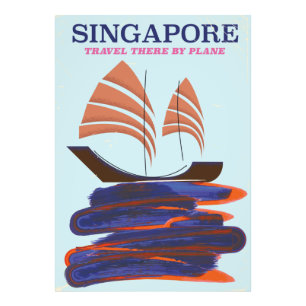 Singapore "Reis erheen per vliegtuig" Foto Afdruk