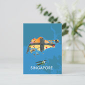 Singapore reiskaart feestdagenkaart (Staand voorkant)