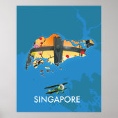 Singapore reiskaart poster (Voorkant)