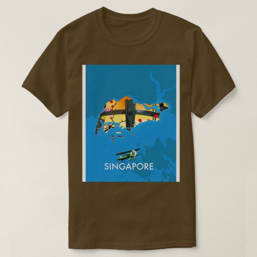 Singapore reiskaart t-shirt (Design voorkant)