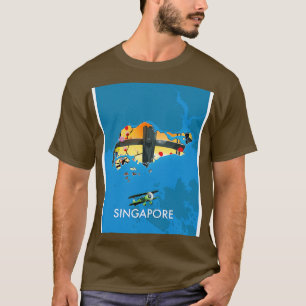 Singapore reiskaart t-shirt