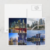 Singapore reistuin door collage baai briefkaart (Voorkant / Achterkant)