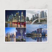Singapore reistuin door collage baai briefkaart (Voorkant)