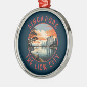 Singapore Retro Noodlijdende Cirkel Metalen Ornament (Links)