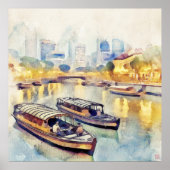 Singapore River - Grote archiefdruk Poster (Voorkant)