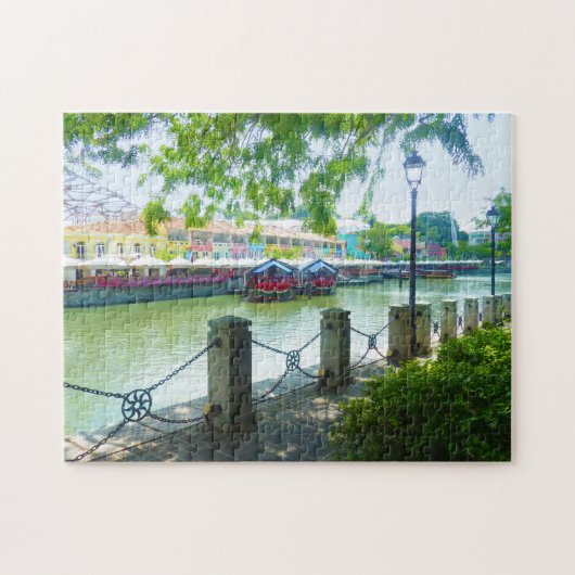 Singapore River Waterfront bij Clarke Quay Legpuzzel (Horizontaal)