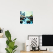 Singapore River with Bum Boats - Canvas Art Print (Thuiskantoor)