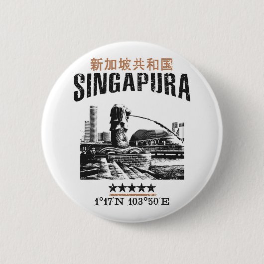 Singapore Ronde Button 5,7 Cm (Voorkant)