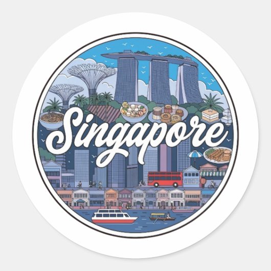 SINGAPORE RONDE STICKER (Voorkant)