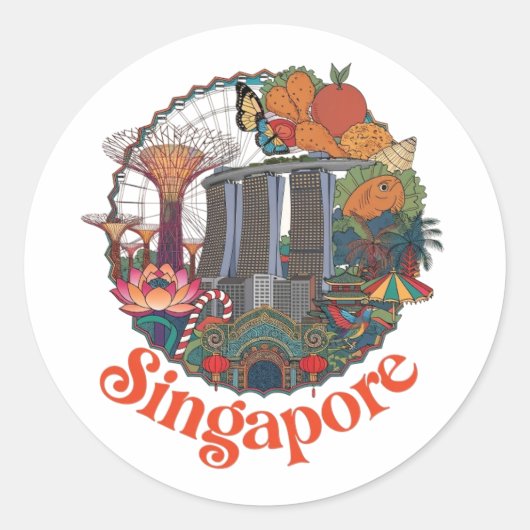 SINGAPORE RONDE STICKER (Voorkant)
