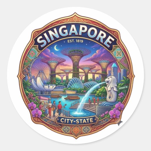 SINGAPORE RONDE STICKER (Voorkant)