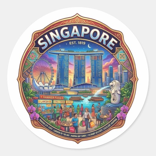 SINGAPORE RONDE STICKER (Voorkant)