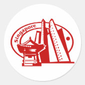 Singapore Ronde Sticker (Voorkant)