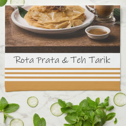 Singapore Roti Prata en de Tarik keukenhanddoek (Gevouwen)