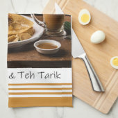 Singapore Roti Prata en de Tarik keukenhanddoek (Quarter Fold)