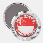 Singapore Round Emblem Magneet (Voorkant / Achterkant)