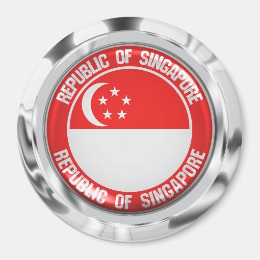 Singapore Round Emblem Magneet (Voorkant)