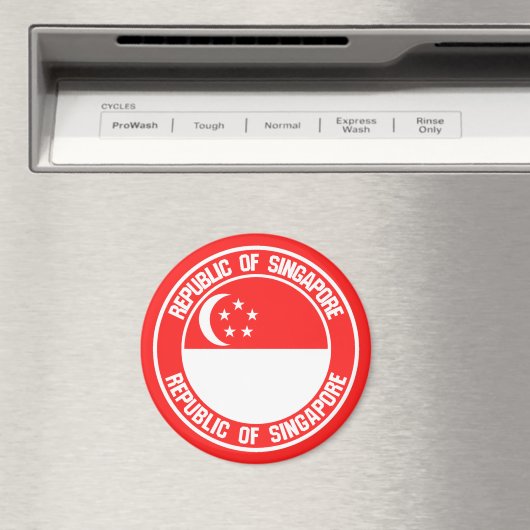 Singapore Round Emblem Magneet (Insitu (Vaatwasser))