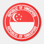 Singapore Round Emblem Magneet (Voorkant)