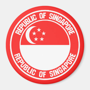 Singapore Round Emblem Magneet
